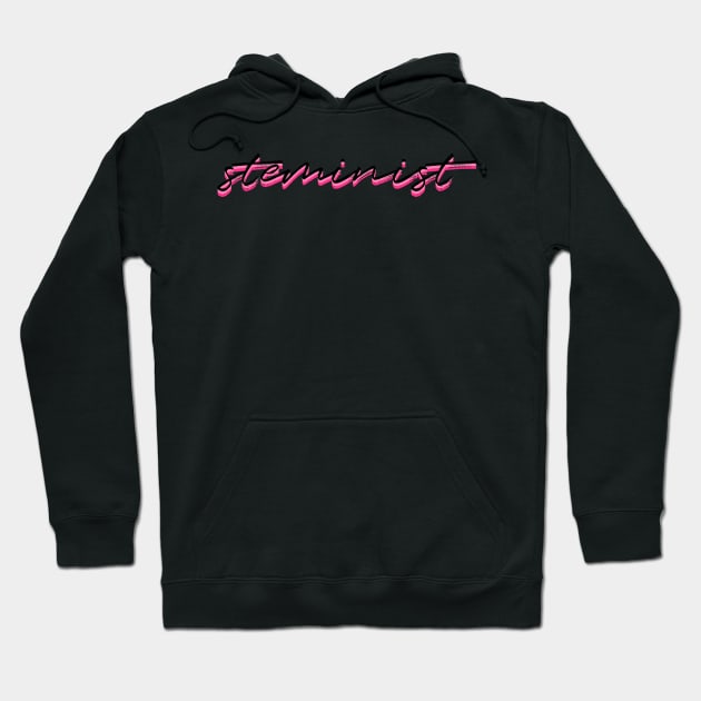 Steminist Hot Pink Hoodie by emilykroll